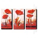 Tangan-Dicat Floral Oil Painting - Set Of 3