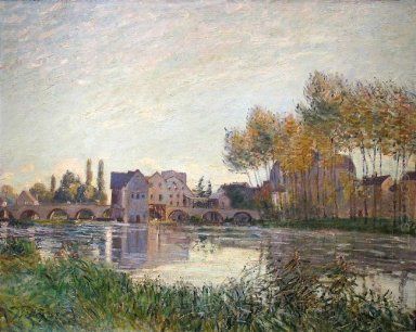 puesta de sol en Moret 1888