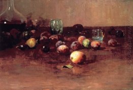 Plums, Waterglass and Peaches