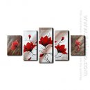 Hand-painted Oil Painting Floral Oversized Landscape - Set of 5