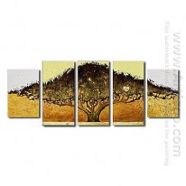 Hand-painted Abstract Oil Painting - Set of 5