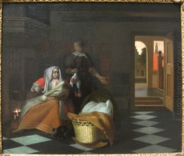 Woman with a Child and a Maid in an Interior