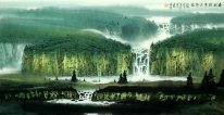 Montaña, río, cascada - la pintura china