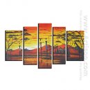 Hand-painted Landscape Oil Painting - Set of 5