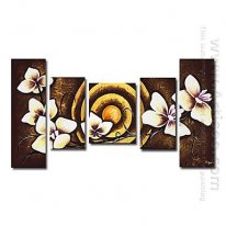 Hand-painted Floral Oil Painting - Set of 5