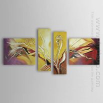 Hand-painted Oil Painting Abstract Oversized Wide - Set of 4