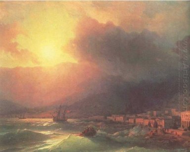Ansicht von Yalta in der Abend-1870