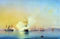 La battaglia di Fregate Flora contro piroscafi turchi vicino Pit