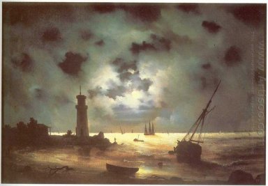 Küste des Meeres in der Nacht 1847