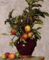 Vase With Apples And Foliage 1878