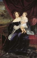 Portrait Of Countess O I Orlova Davydova And Her Daughter