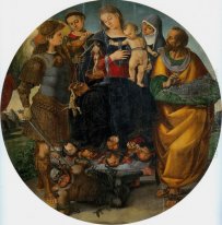 Madonna col Bambino e Santi Michele, Vincenzo di Saragozza, Marg