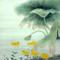 Lotus & Duck - Peinture chinoise