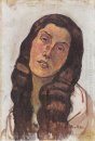 Валентина Годе Дарел с растрепанными волосами 1913