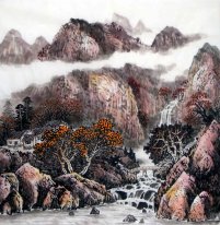 Une cour dans la montagne - Peinture chinoise