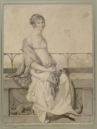 Portrait Of Miss Barbara Bansi Sitting In An Italian Landscape