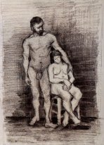 Berdiri Pria Dan Duduk Nudes Perempuan