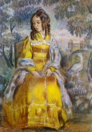 Lady Seated With A Tapestry In The Background 1903