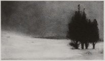 Three Trees in a Snowy Landscape