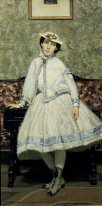 Portrait Of Alaide Banti en robe blanche 1866