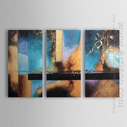 Hand-painted Abstract Oil Painting - Set of 3