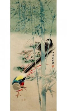 Vögel-Bamboo - Chinesische Malerei