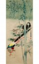 Fåglar-Bambu - kinesisk målning