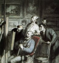 Visiteurs dans l'atelier d'un peintre