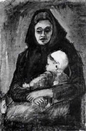 Wanita Dengan Baby On Her Lap Setengah Panjang 1883