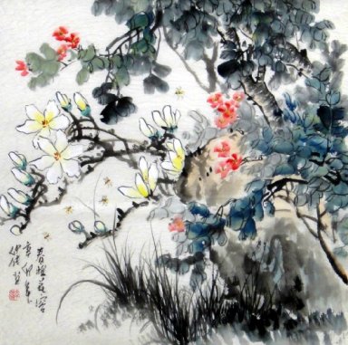 Abelha-Flor - Pintura Chinesa