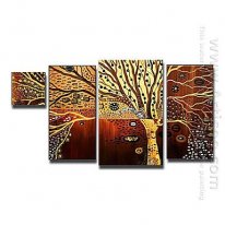 Hand-painted Abstract Oil Painting - Set of 4