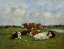 Weidegrond aan de oevers van de Touques 1884