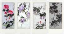 Birds&Flowers - FourInOne - Chinese Painting