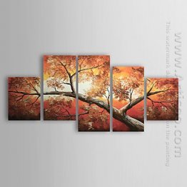 Hand-painted Landscape Oil Painting - Set of 5