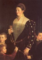Camilla Gonzaga con i suoi tre figli