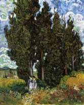 Cypresses med två kvinnor 1889