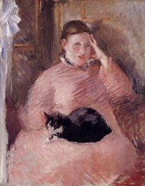 woman with a cat