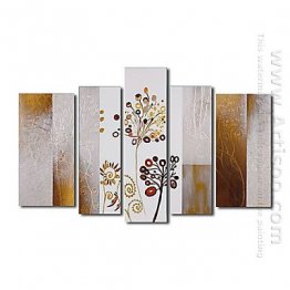 Hand-painted Abstract Oil Painting - Set of 5