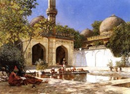 Figures in the Courtyard of a Mosque