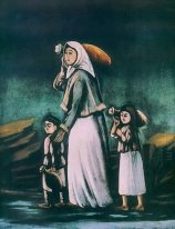 Peasant Woman With Children Goes For Water