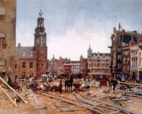 Trabajos en curso sobre Muntplein en Amsterdam