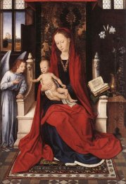 Virgin Enthroned With Child And Angel