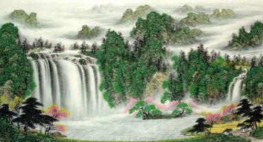 Waterfall - Lukisan Cina