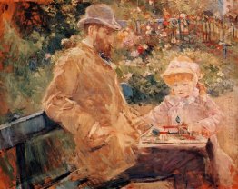 Eugene Manet With His Daughter At Bougival