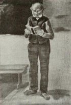 Man Standing lisant un livre 1882