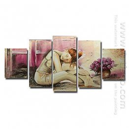 Hand-painted People Oil Painting - Set of 5