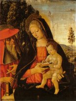 Madonna met het schrijven van Kind en St. Jerome