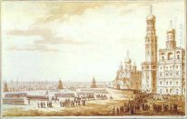 Vue de Sobornaya Square, dans le Kremlin de Moscou