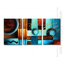 Hand-painted Abstract Oil Painting - Set of 3