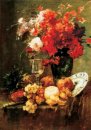 Still-life con fiori e frutta